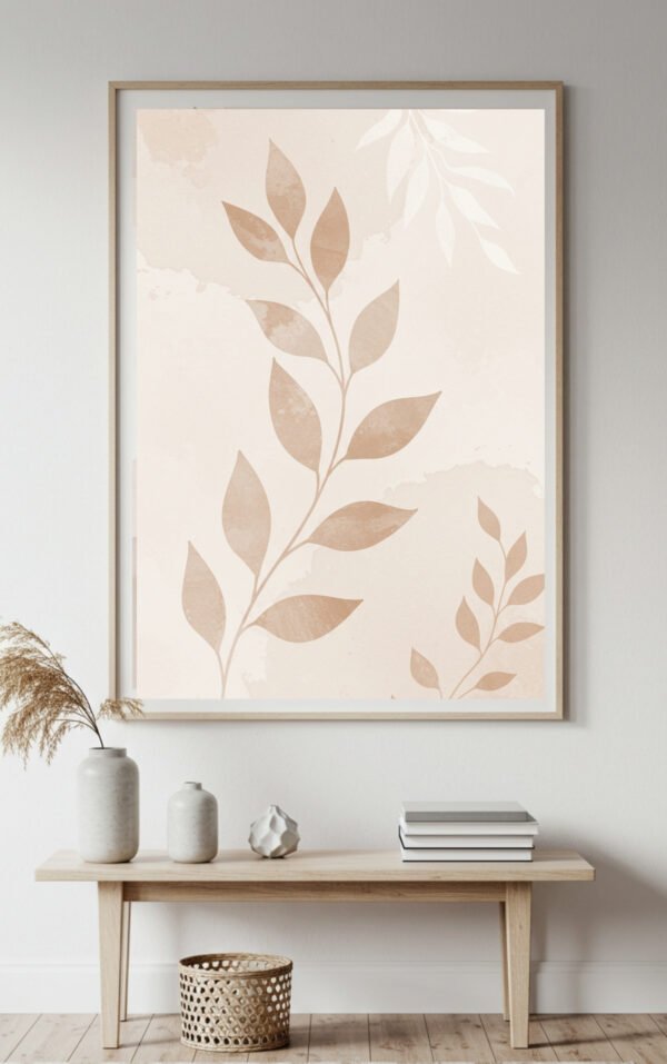 “Downloadable watercolor botanical print for modern home decor”