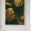 lush green jungle art print, contemporary tropical wall decor, elegant gold leaf digital art, instant download tropical wall art, luxury botanical abstract artwork, tropical greenery printable home decor, jungle leaves modern statement art, upscale tropical wall print