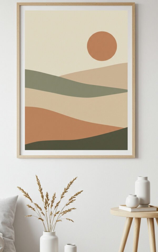 Serene Japandi Abstract Landscape