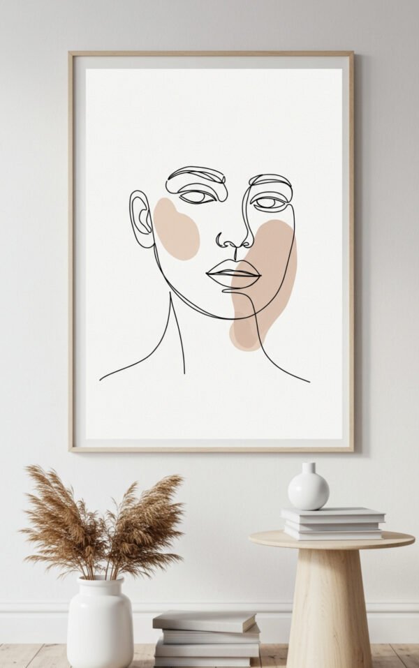 Abstract Female Face Wall Art