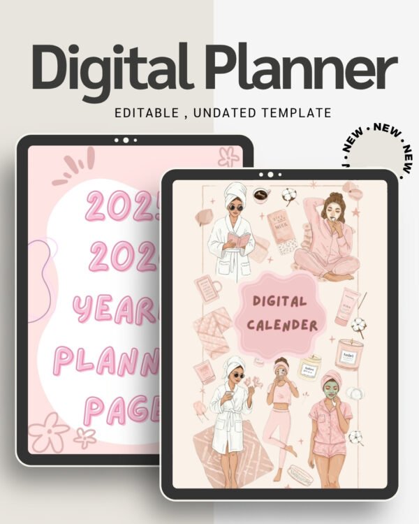 2026–2027 Digital Calendar Two-Year Planner for Daily, Weekly & Monthly Organization (Goodnotes, iPad, Printable)
