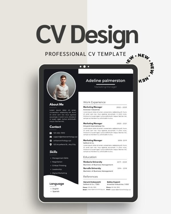 Editable CV Template – Word, Canva & Google Docs Resume Format