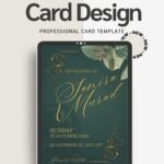 Elegant Save the Date & Wedding Invite Digital Printable Template Canva Design