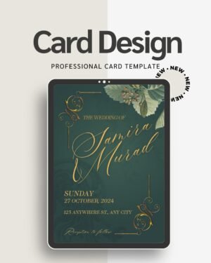Elegant Save the Date & Wedding Invite Digital Printable Template Canva Design