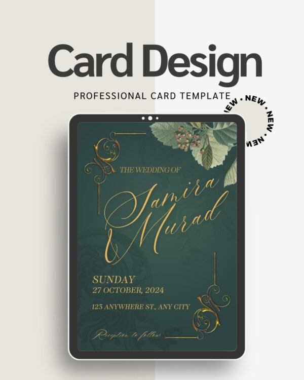 Elegant Save the Date & Wedding Invite Digital Printable Template Canva Design