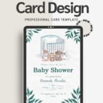 Elegant Baby Shower Invitation Card Editable Template for Gender Reveal, Baby Sprinkle & Mom-to-Be Celebration