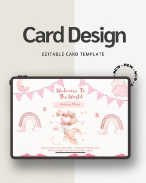 Neutral Baby Shower Card Digital Printable Template For Any Theme