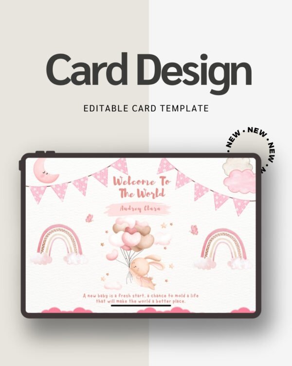 Neutral Baby Shower Card Digital Printable Template For Any Theme