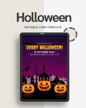 Printable Halloween Invitation Card | Scary Cute Party Greeting Download