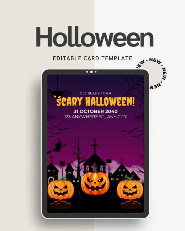 Printable Halloween Invitation Card | Scary Cute Party Greeting Download
