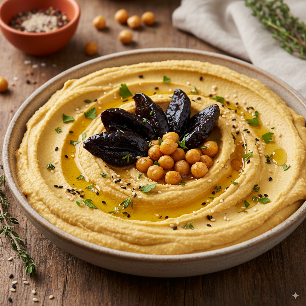 Chickpeas and prunes combined for fibre-maxxing – healthy gut microbiome boosting foods 2025. by artisan anthology