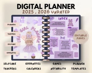 That Girl Digital Planner | Lifestyle, Self-Care & Productivity Organizer Planner