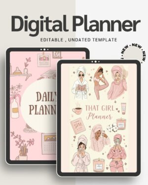 Daily, Weekly, Monthly & Yearly Digital Planner All-in-One Productivity & Goal-Setting Journal (Goodnotes, iPad, Printable)
