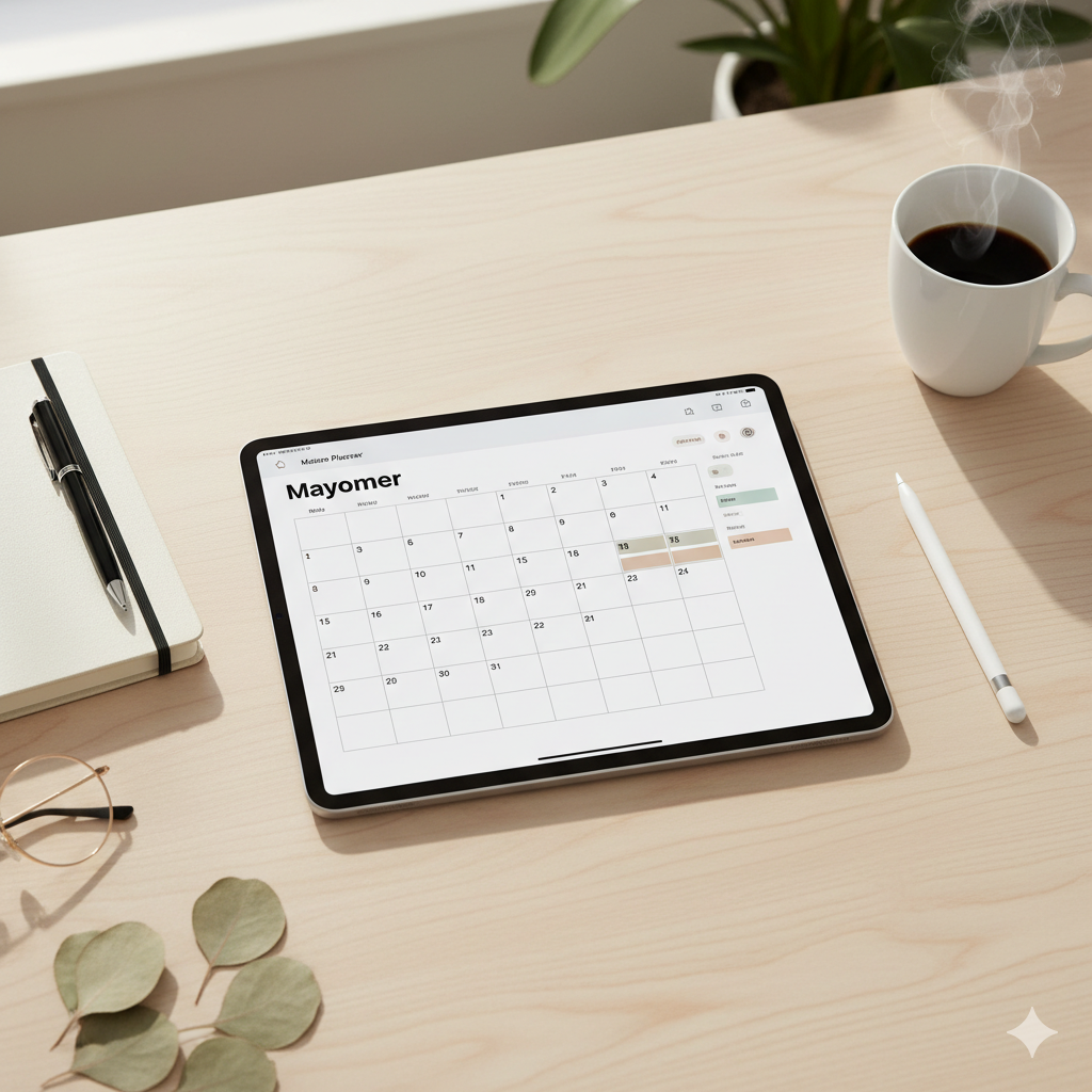 “Digital planner vs paper planner comparison – iPad GoodNotes planner next to traditional notebook for productivity” by artisan anthology