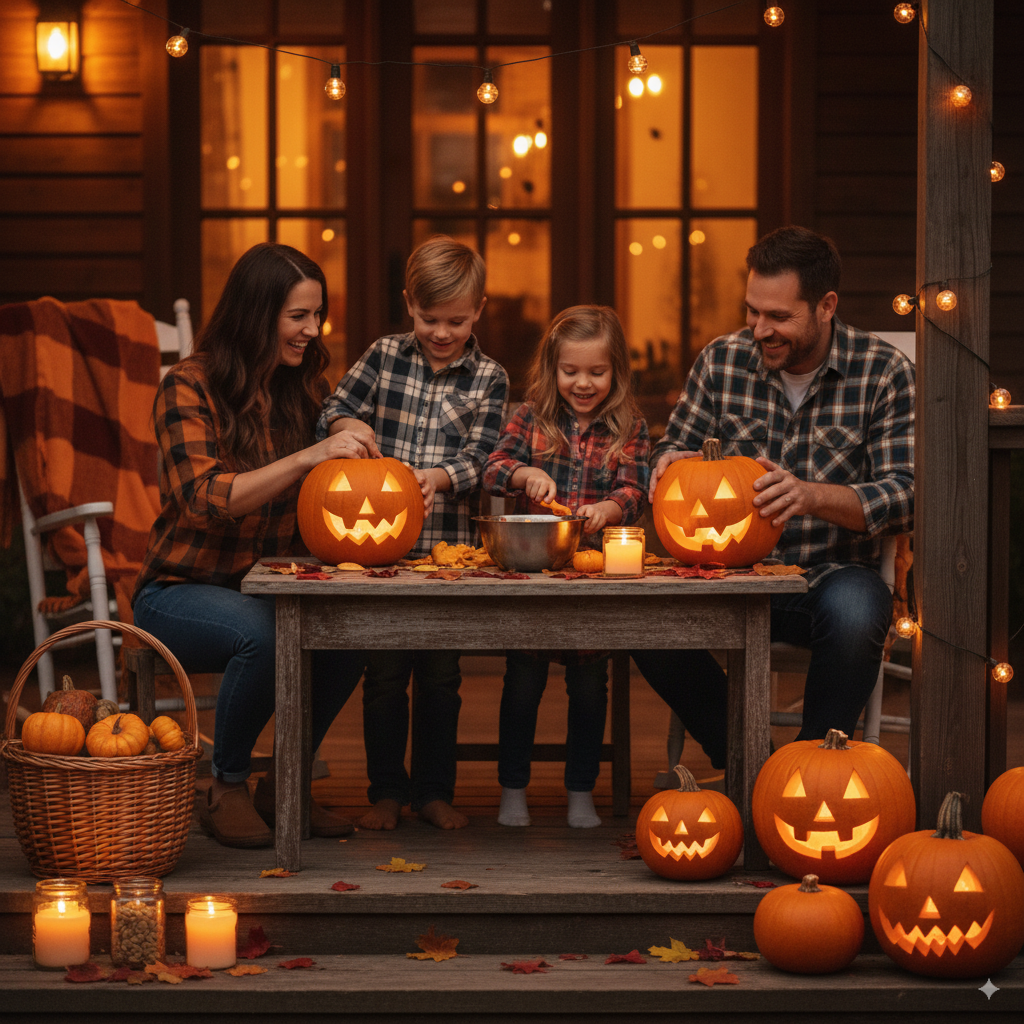 Family-friendly pumpkin carving ideas with kids and parents. by artisan anthology