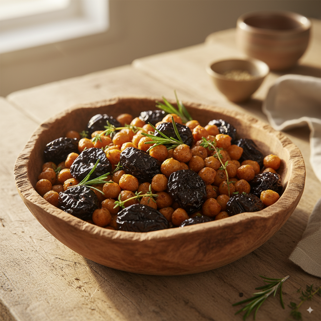 Fibre-maxxing with prunes and chickpeas for gut health – high fiber foods for better digestion 2025. by artisan anthology