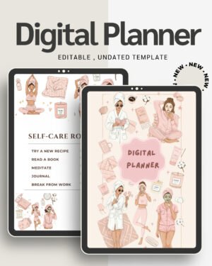 Self-Care & Lifestyle Digital Planner Wellness, Productivity, Habit Tracker & Mental Health Journal (Yearly, Monthly, Weekly, Daily)