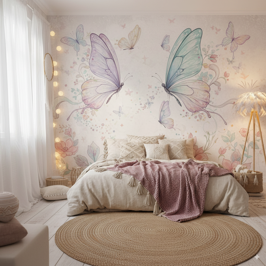 fantasy wall art, butterfly wall art, boho chic bedroom decor, whimsical home wall decoration by artisan anthology