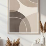 Neutral Abstract Minimalist Wall Art Print | Modern Geometric Beige & Brown Printable Decor | Mid Century Digital Download Poster by artisan anthology
