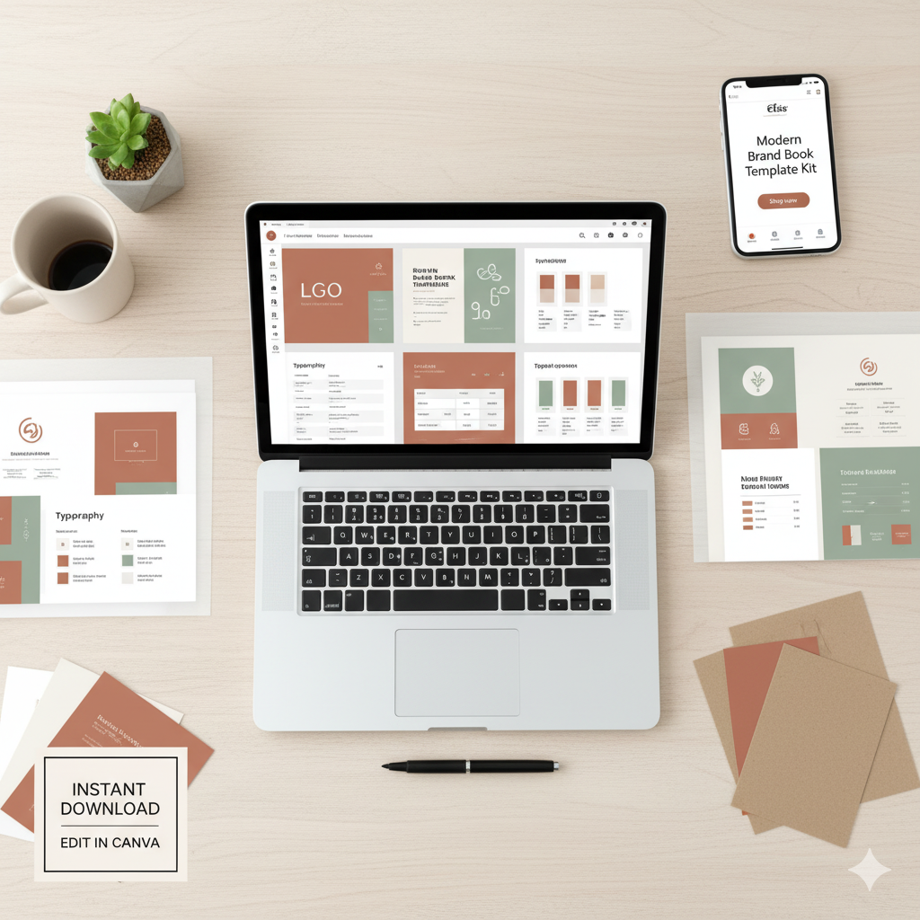 Brand book template bundle for Etsy sellers by artisan anthology