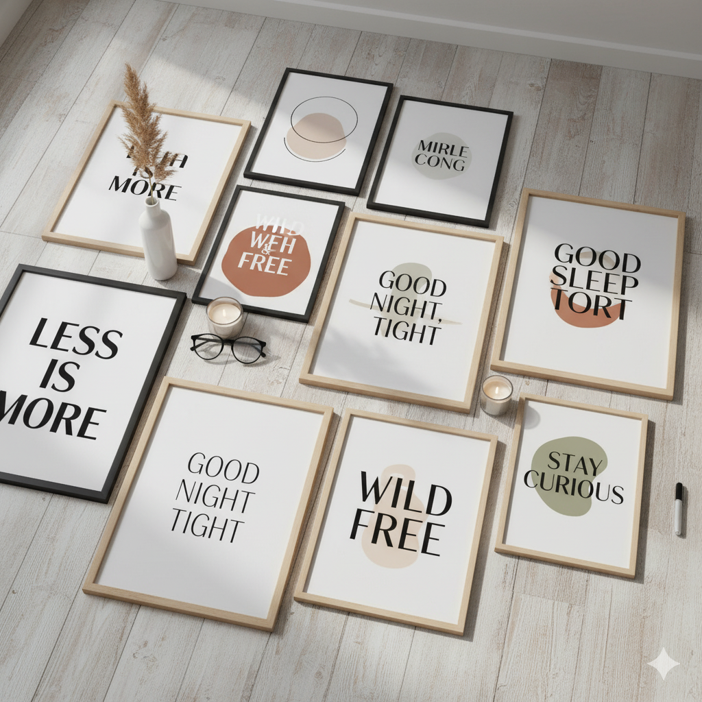 High-quality matte paper used for typography wall art printing.