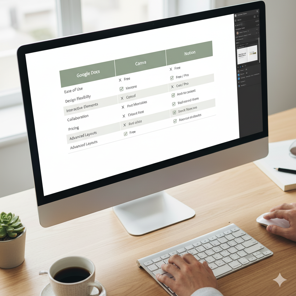 “Comparison chart of best e-book writing and design tools for beginners.” by artisan anthology