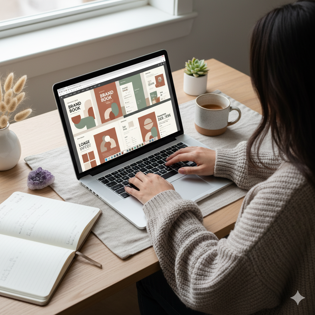 Creating a digital brand book in Canva by artisan anthology