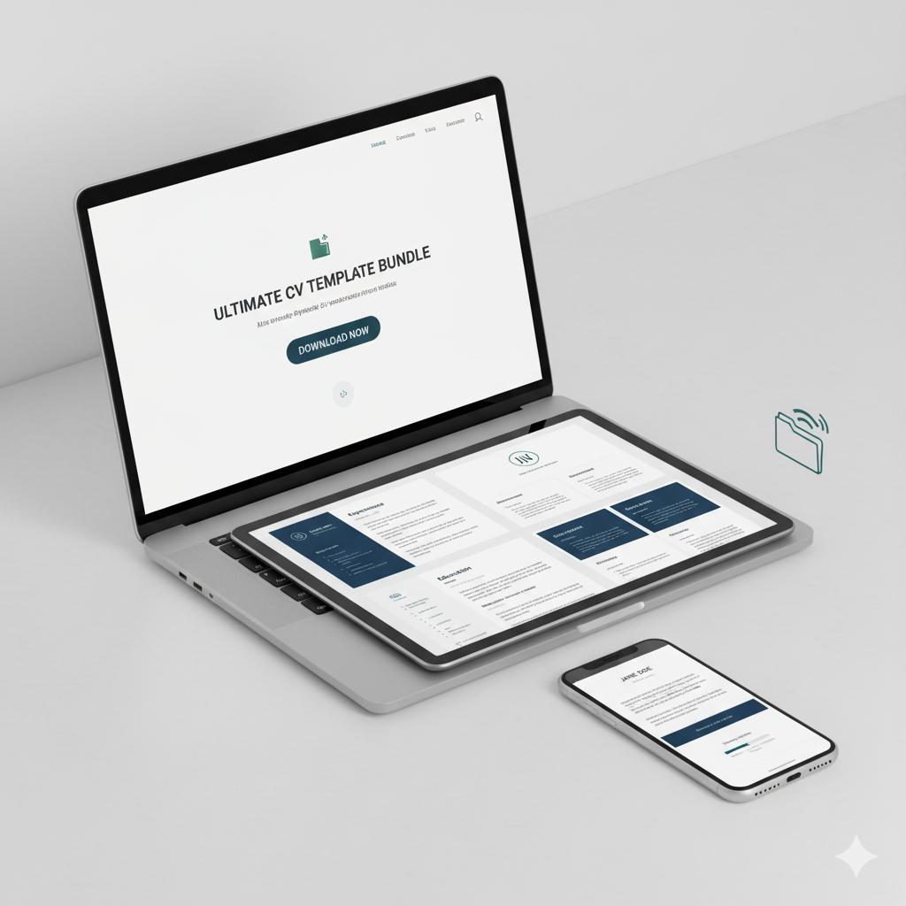 Digital bundle of ATS-friendly CV templates for 2025 minimalist resumes by artisan anthology