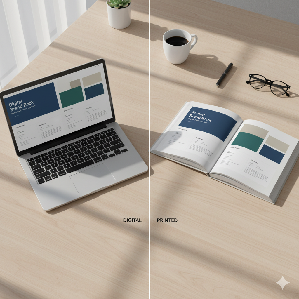 Digital vs printed brand book comparison by artisan anthology