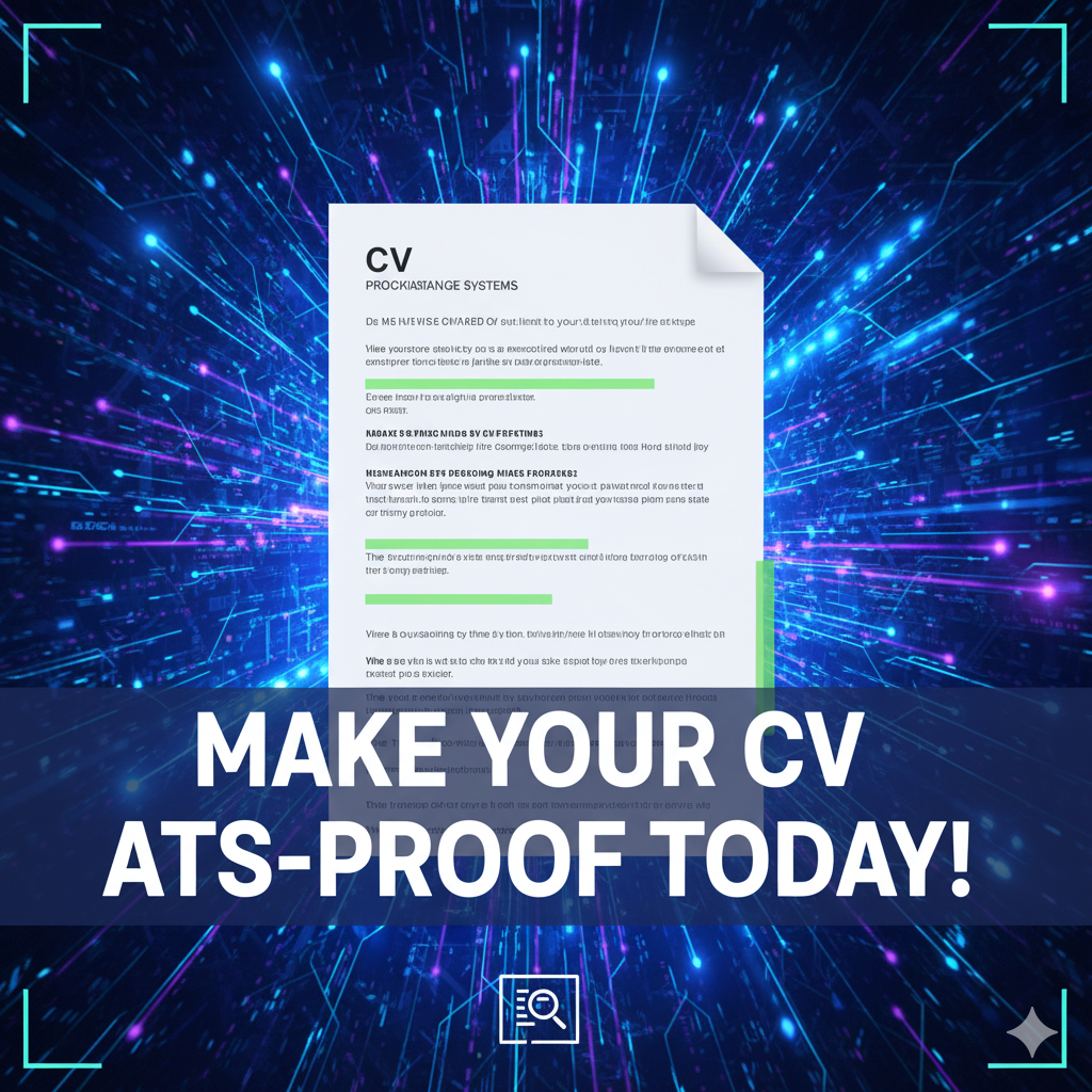“Modern ATS-friendly CV concept with glowing scanner background — job seekers optimizing resumes for 2025.” by artisan anthology