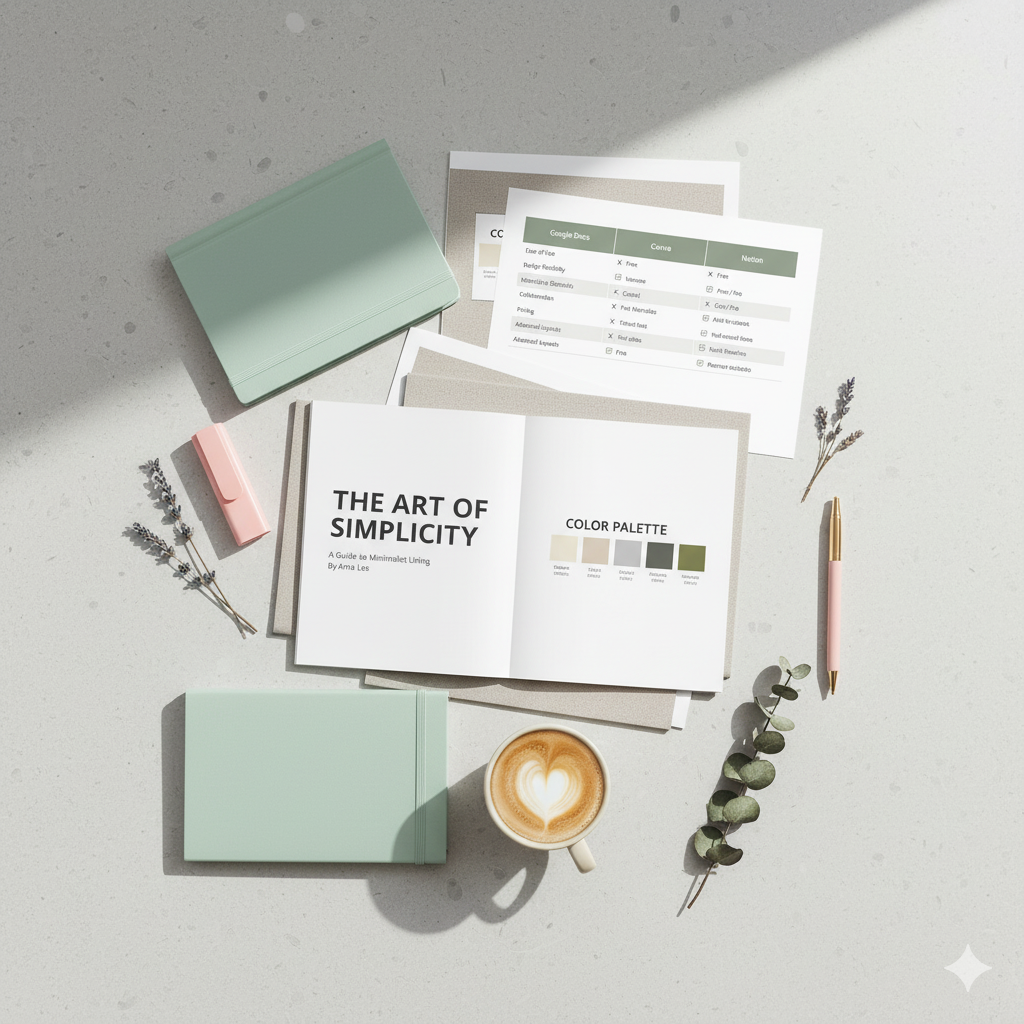 “Printed e-book mockup with pastel colors and clean typography.” by artisan anthology