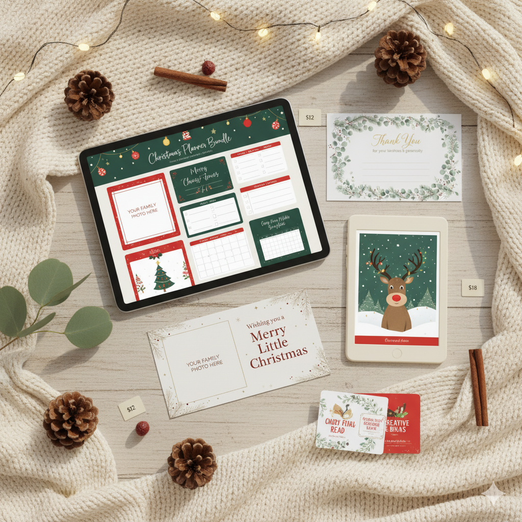 Affordable digital Christmas gifts under $20 including printables and digital art.by artisan anthology