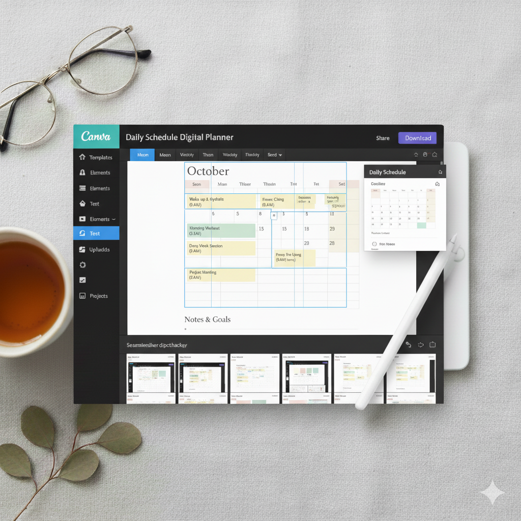 “Designing a digital planner layout in Canva”by artisan anthology