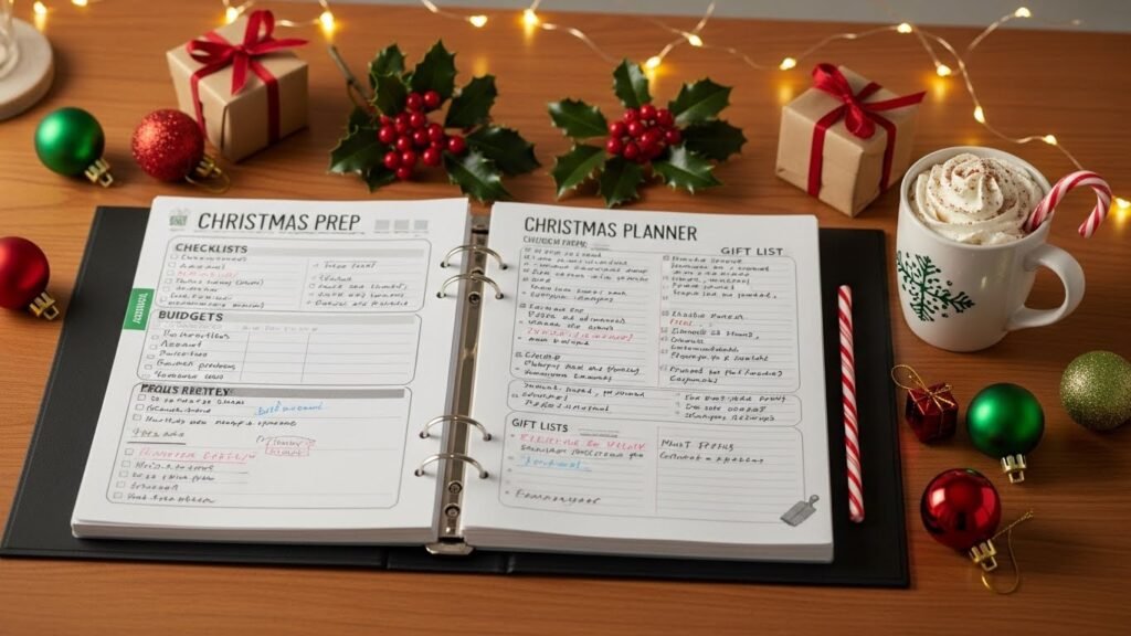 Christmas prep planner 2025 printable for stress-free holidays.by artisan anthology.