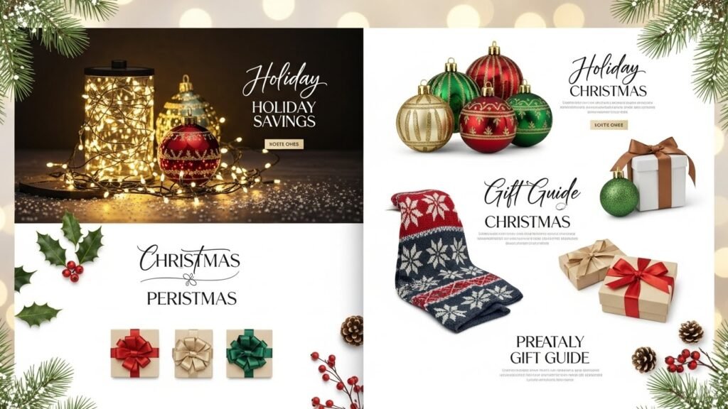 Christmas product catalog template in Canva by artisan anthology.