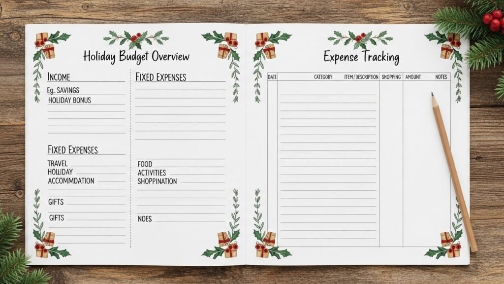 Christmas expense tracker printable by artisan anthology.