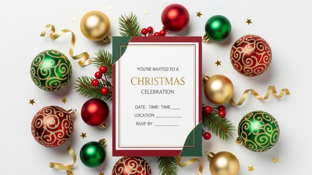 christmas party invitation template with elegant holiday wording by artisan anthology