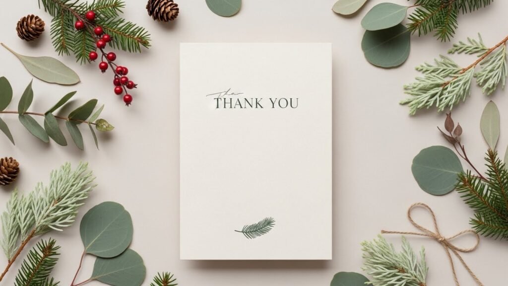 christmas thank you card template minimalist holiday design by artisan anthology