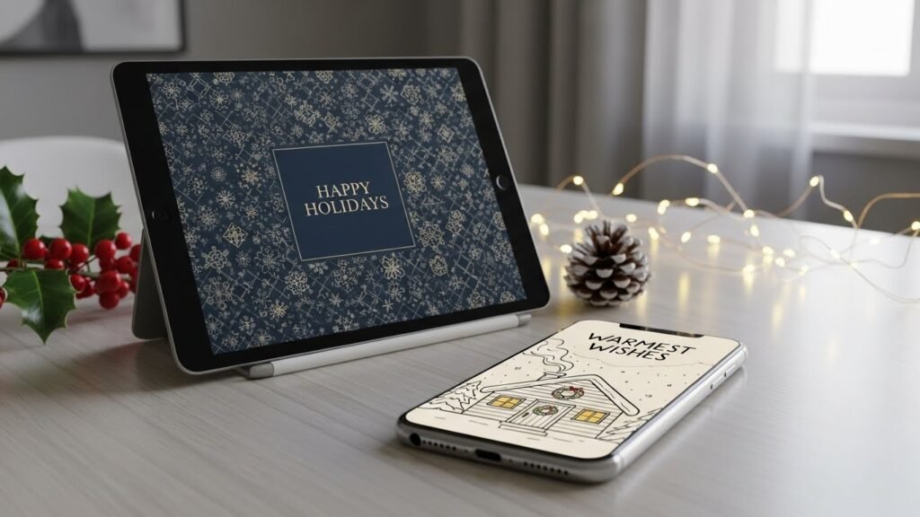 digital christmas cards modern minimalist holiday design by artisan anthology
