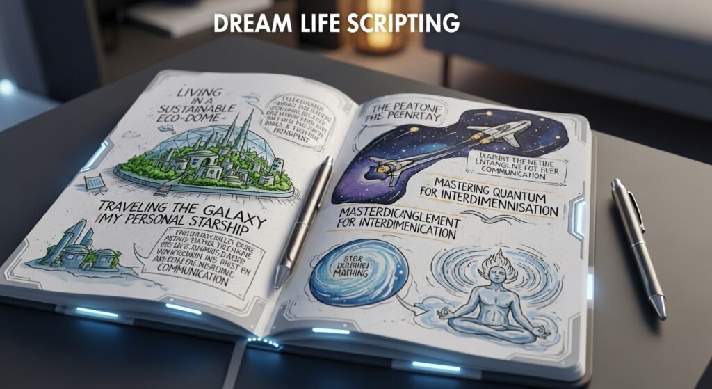 future self manifestation scripting example  by artisan anthology.