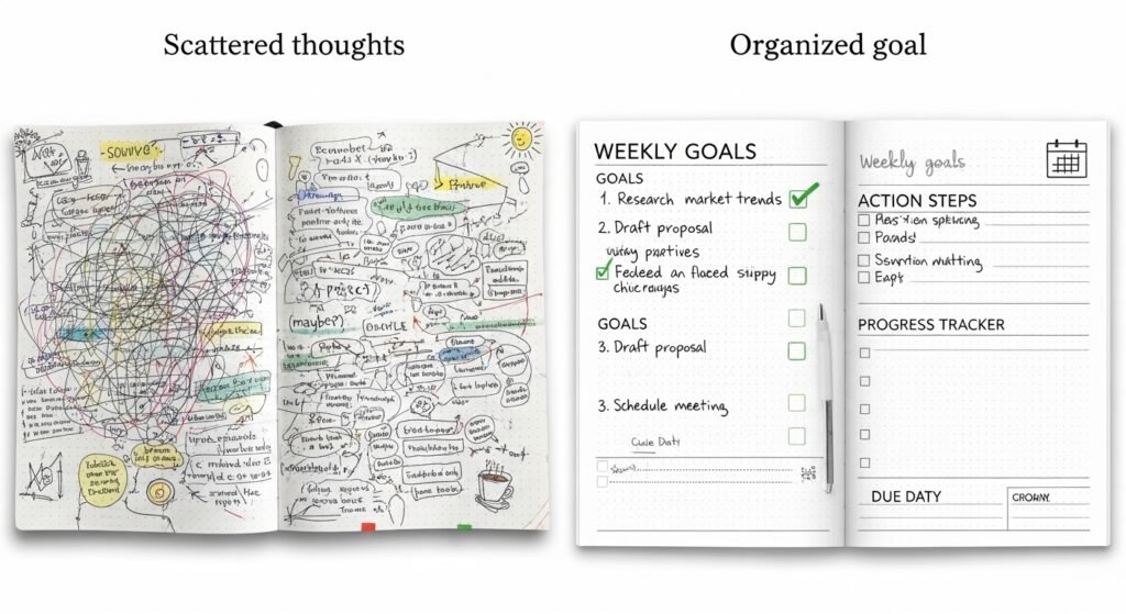 how manifestation journaling helps achieve goals by artisan anthology.