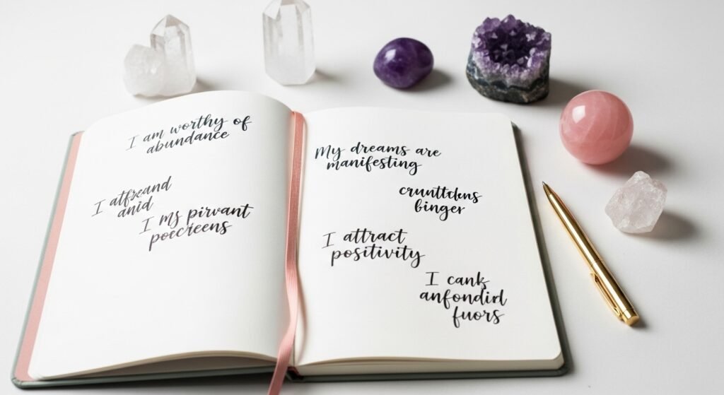 manifestation journal affirmations example page by artisan anthology.