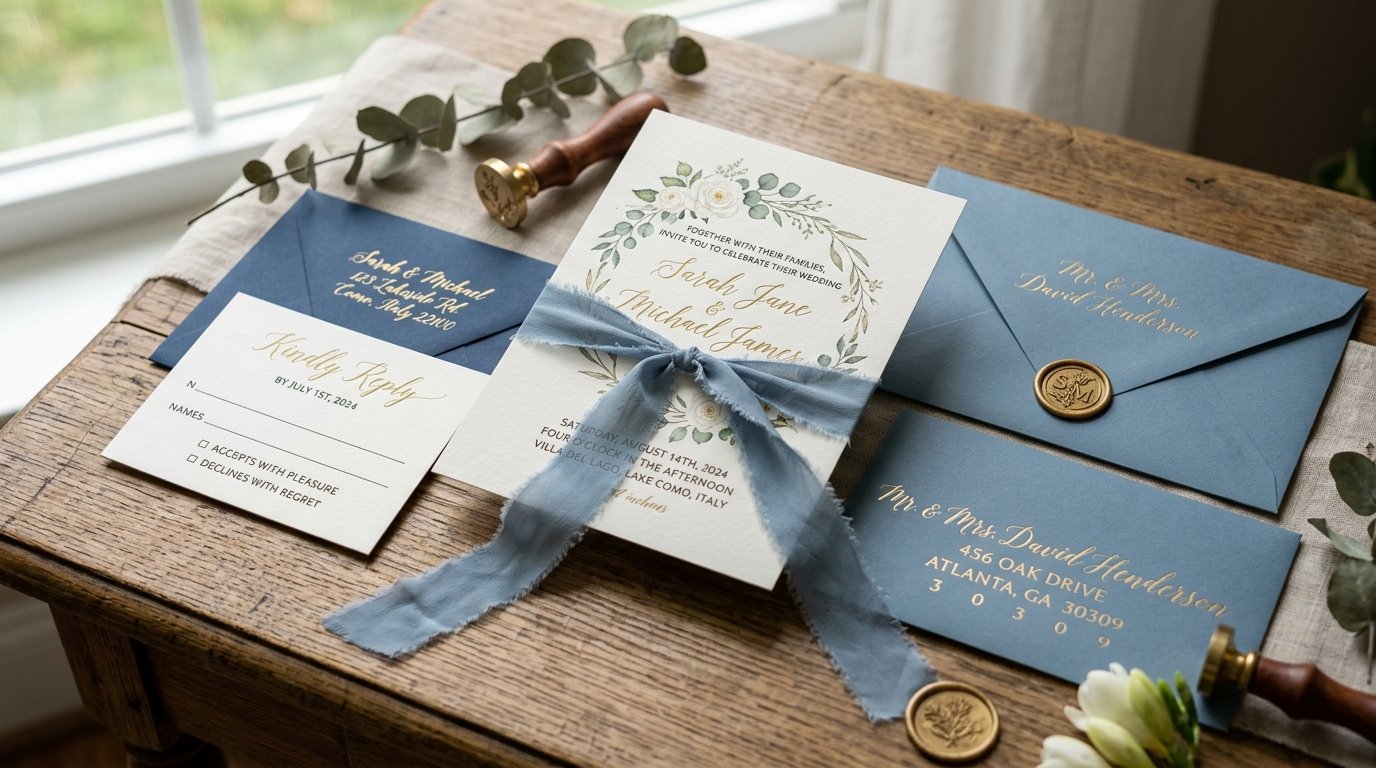 Luxury printable wedding invitation suite by artisan anthology llc.