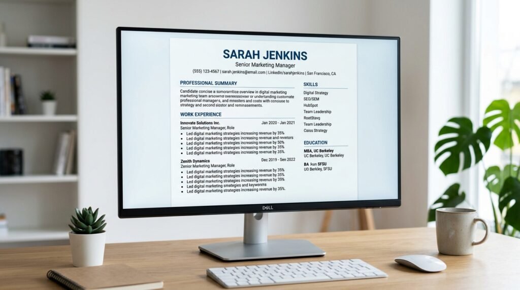 ATS-friendly editable Canva CV template for professionals by artisan anthology llc.