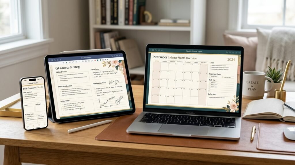 Artisan Anthology digital planner featuring growth planning, business organization, and productivity tools llc.