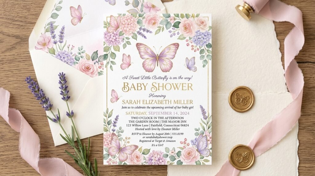 Butterfly baby shower invitation instant download for girls by artisan anthology llc.