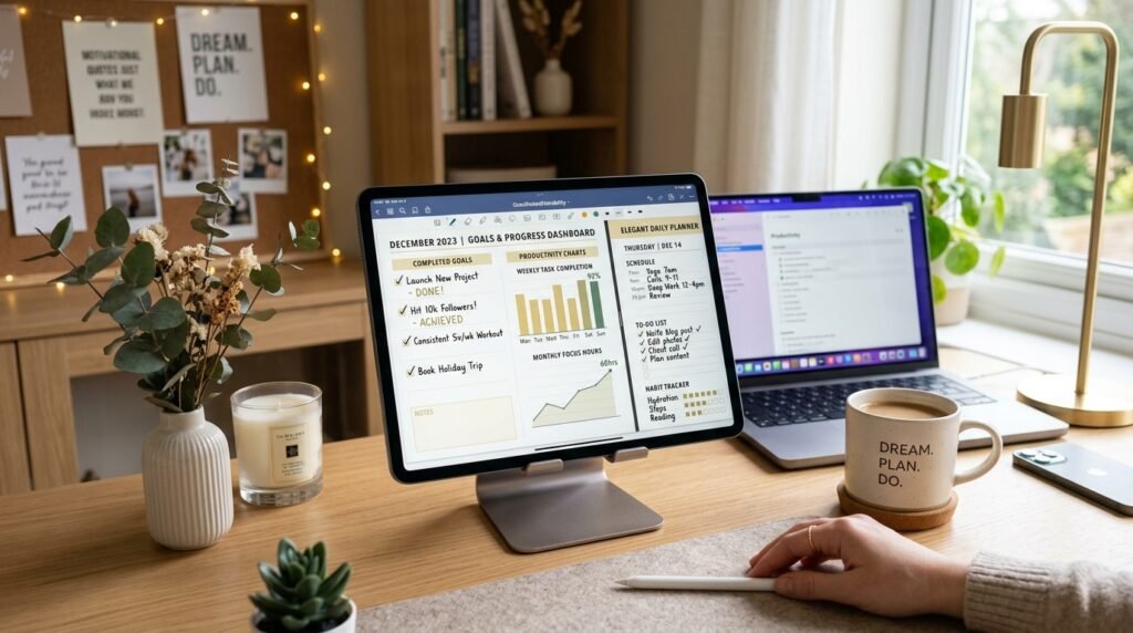 Digital planner supporting productivity and goal achievement by artisan anthology llc.