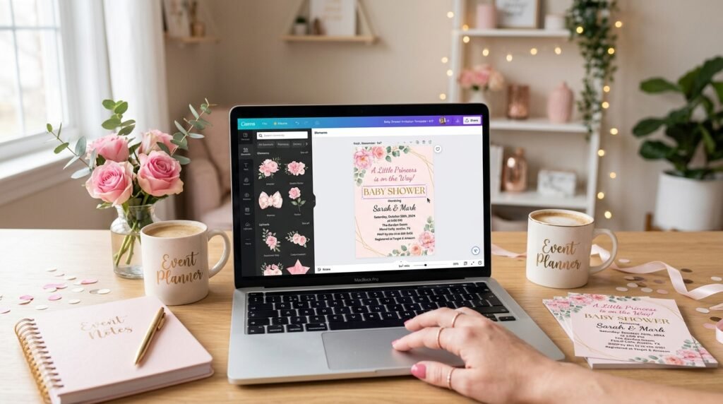 Editable baby shower invitation instant download template for girls by artisan anthology llc.