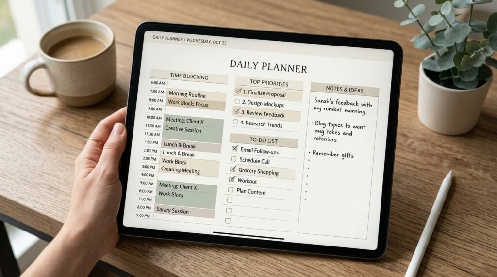 Minimal digital planner pages and planner templates layout by artisan anthology llc.