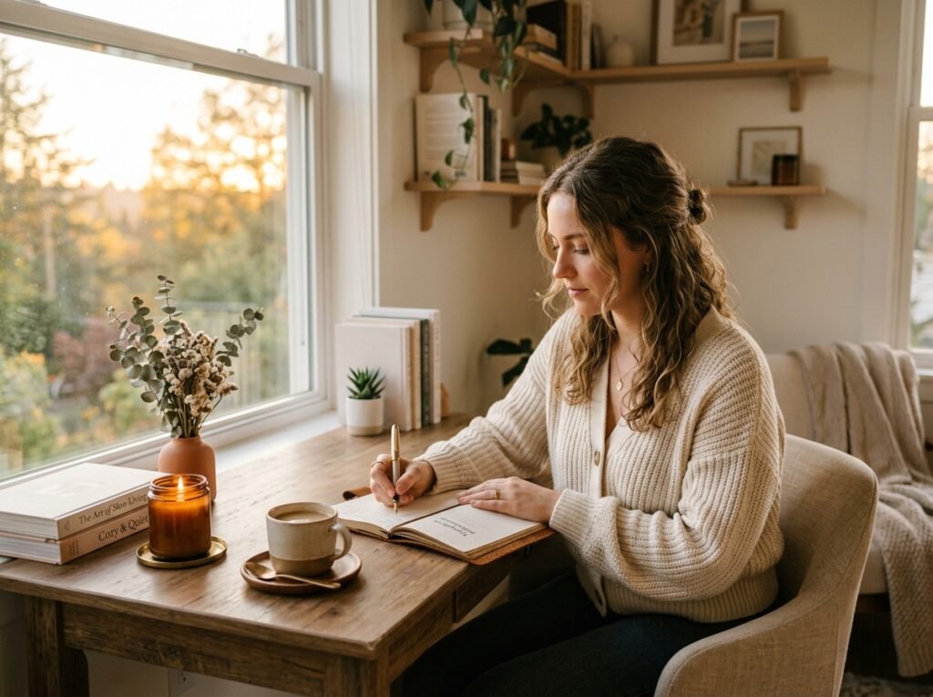Evening journaling routine to prepare for a productive next day by artisan anthology llc.